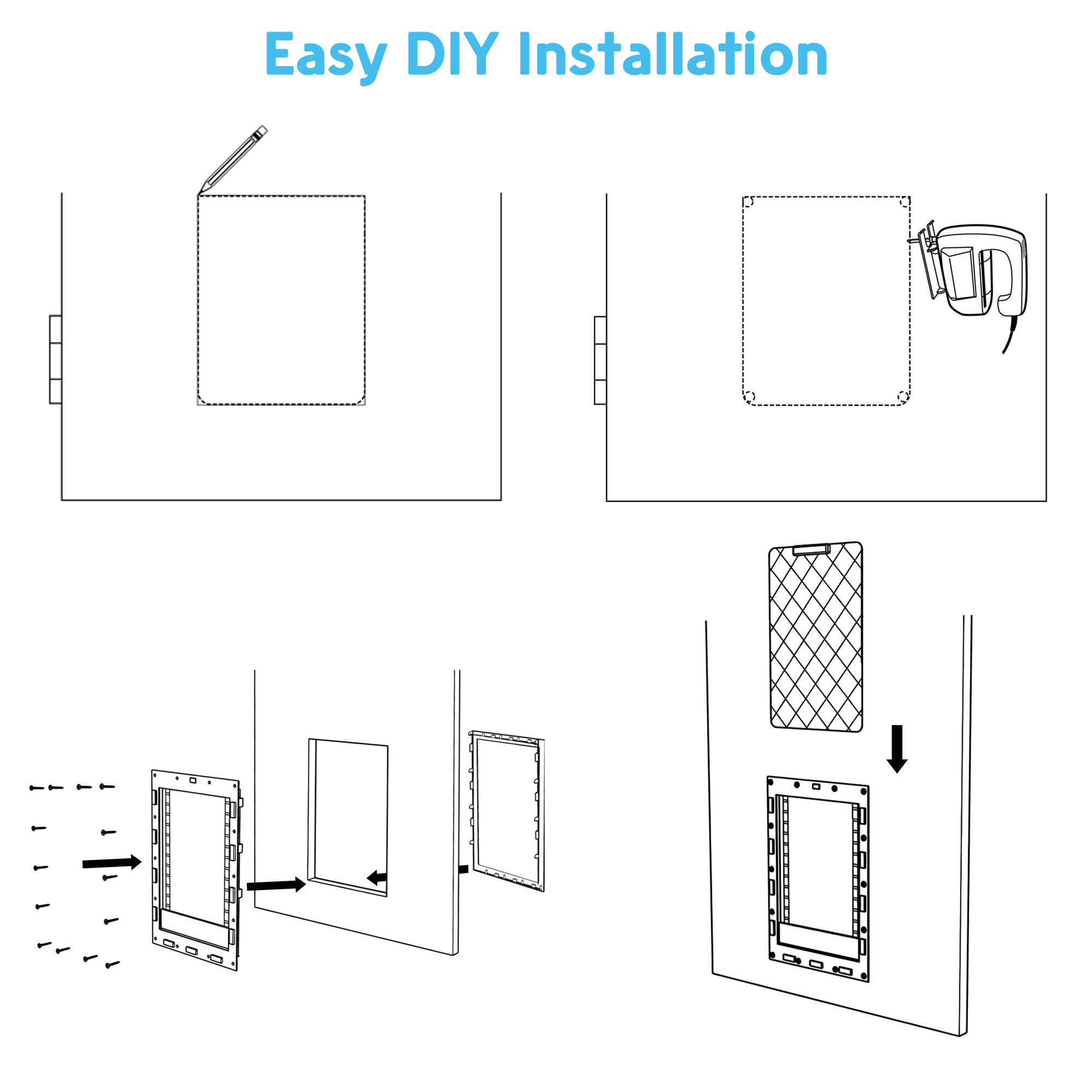 Pet Door Dog Doggie Flap Mount Secure Lockable Large Frame Exterior Cat Entry - Picture 13 of 27