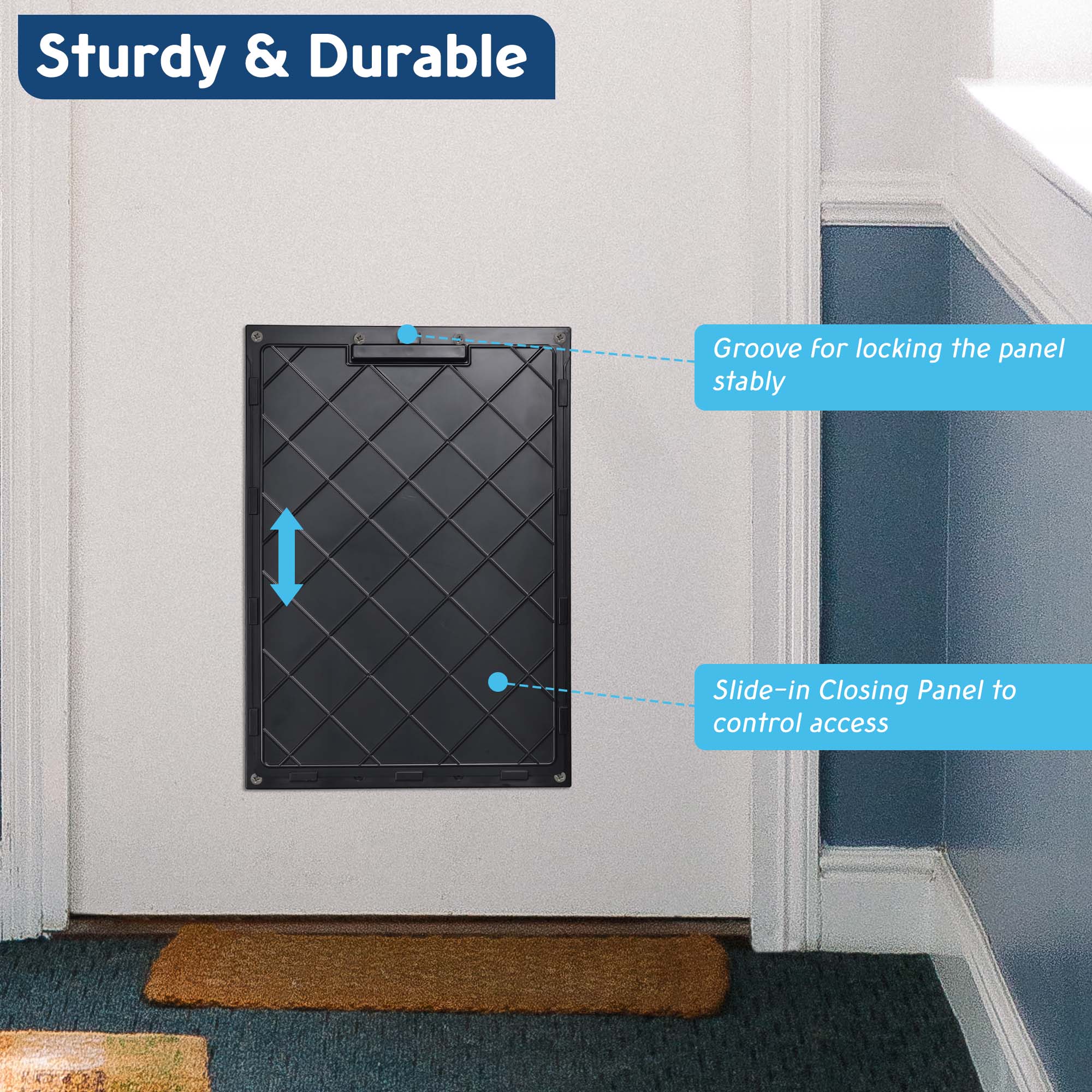 Pet Door Dog Doggie Flap Mount Secure Lockable Large Frame Exterior Cat Entry - Picture 20 of 27
