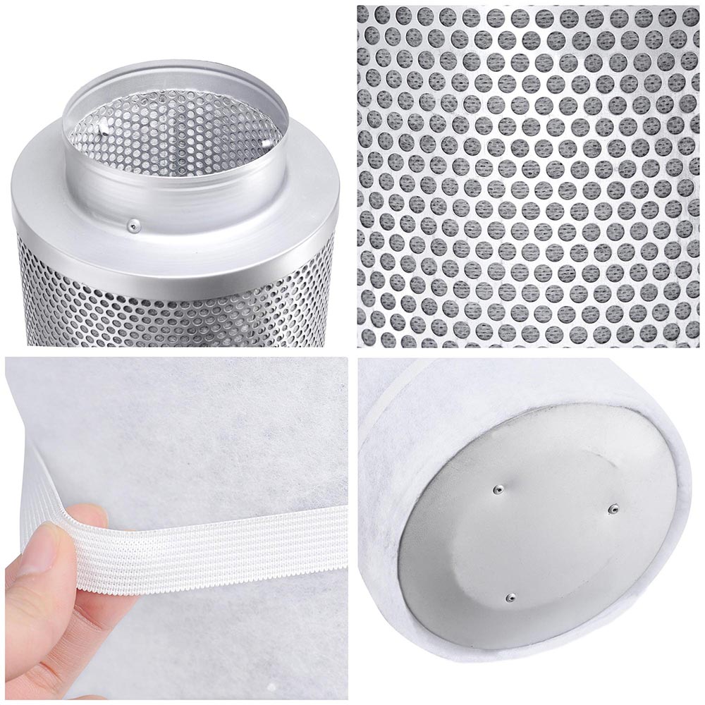 4" 6" 8" Inline Powerful Fan Blower w/Carbon Scrubber Air Filter Vent