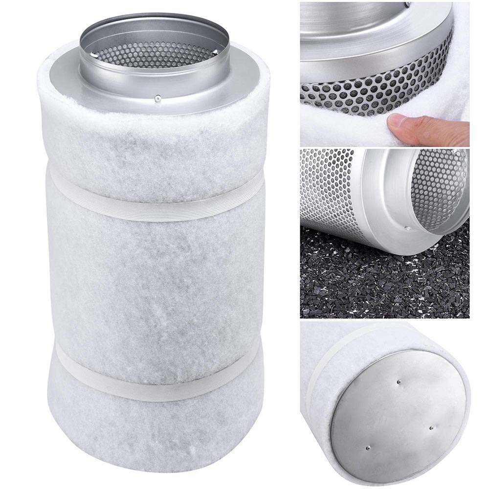 4" 6" 8" Inline Powerful Fan Blower w/Carbon Scrubber Air Filter Vent
