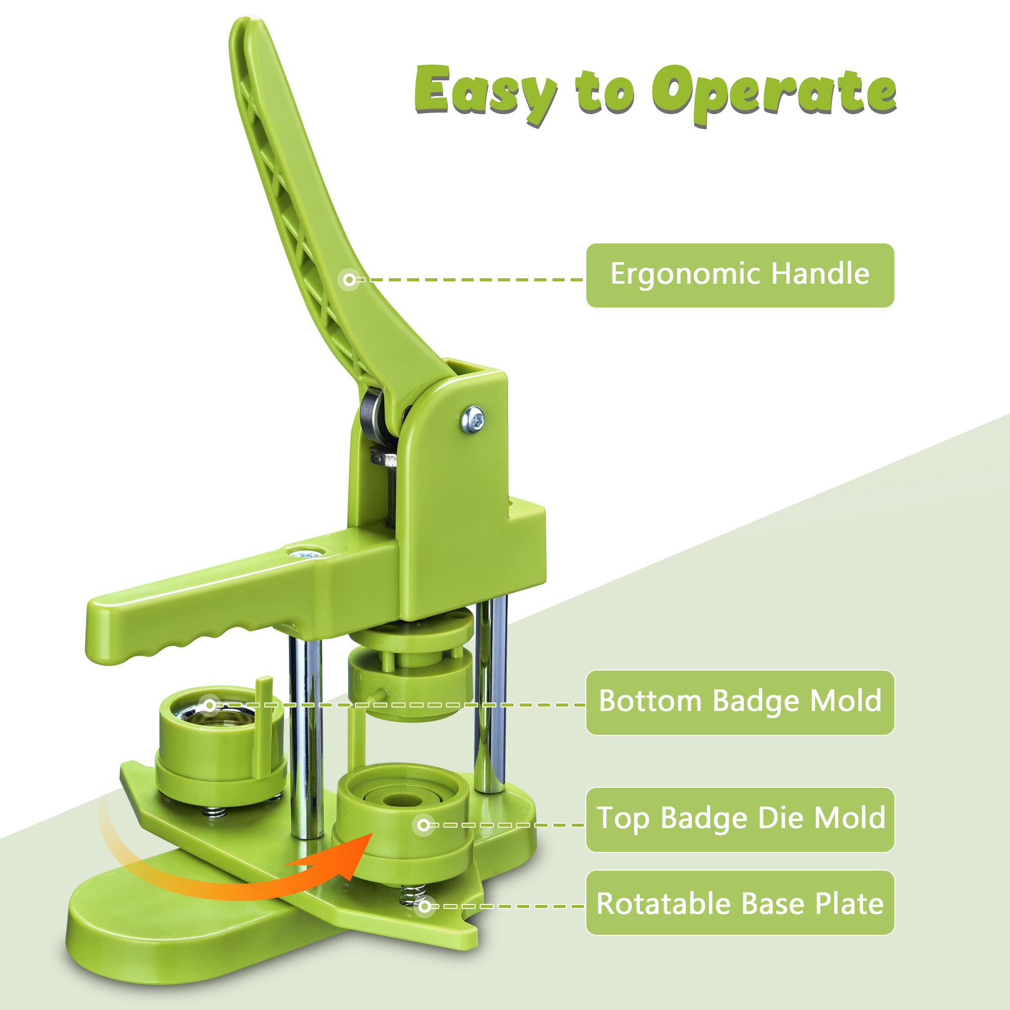 25mm/32mm/58mm Button Maker Machine Installation-Free Pin Badge Punch ...
