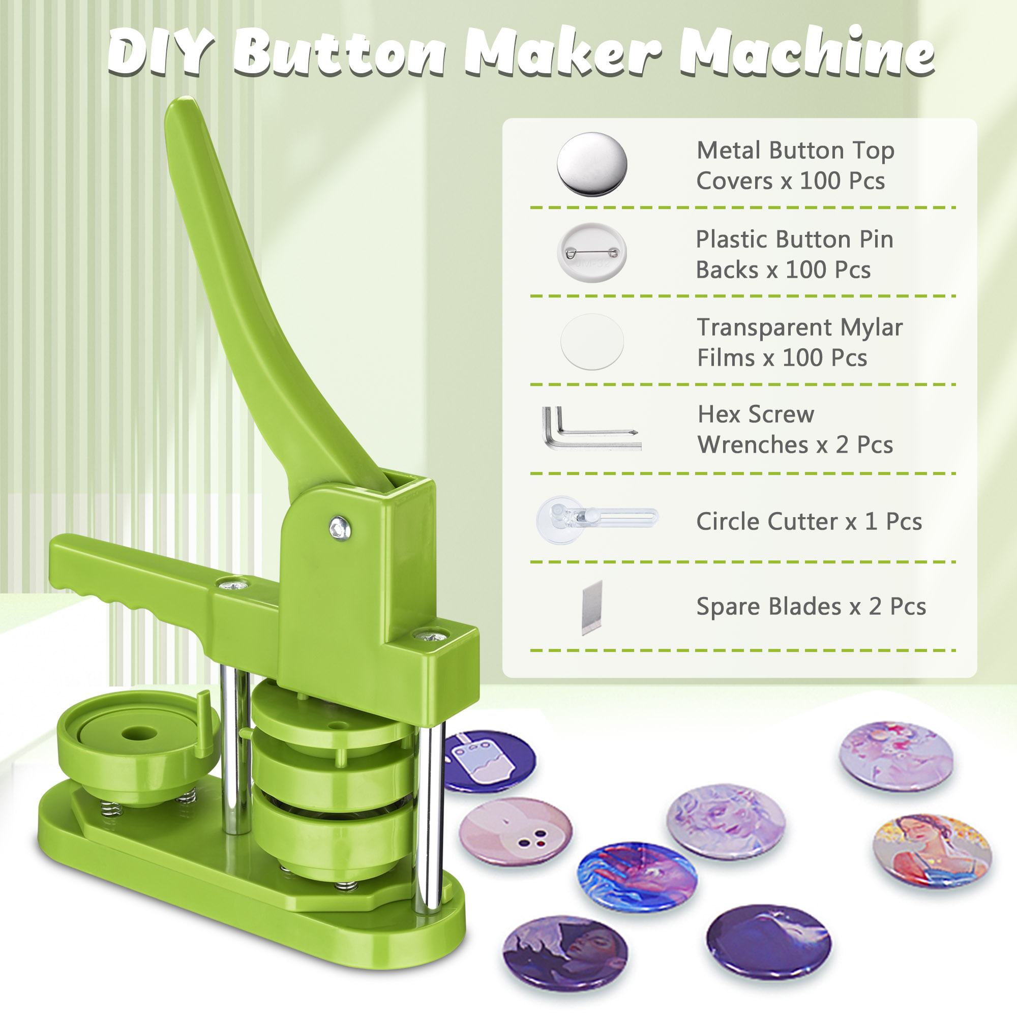 25mm/32mm/58mm Button Maker Machine Installation-Free Pin