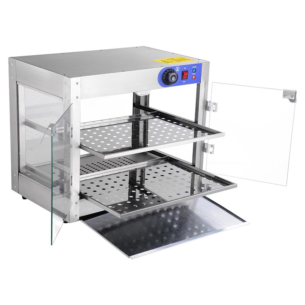 Commercial 24x19x15 Countertop 2 Tier Food Pizza Warmer Display