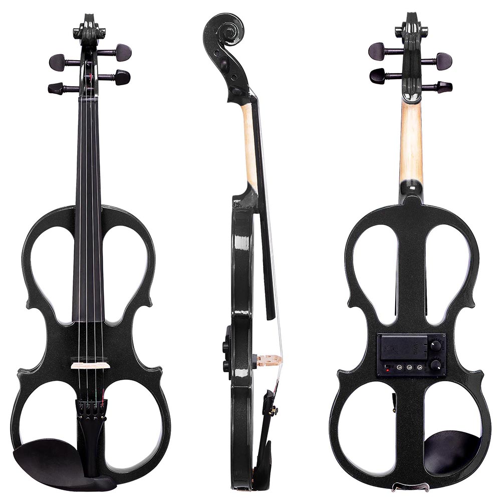 4/4 Electric Violin Full Right Handed Wood Size Silent Fiddle Headphone