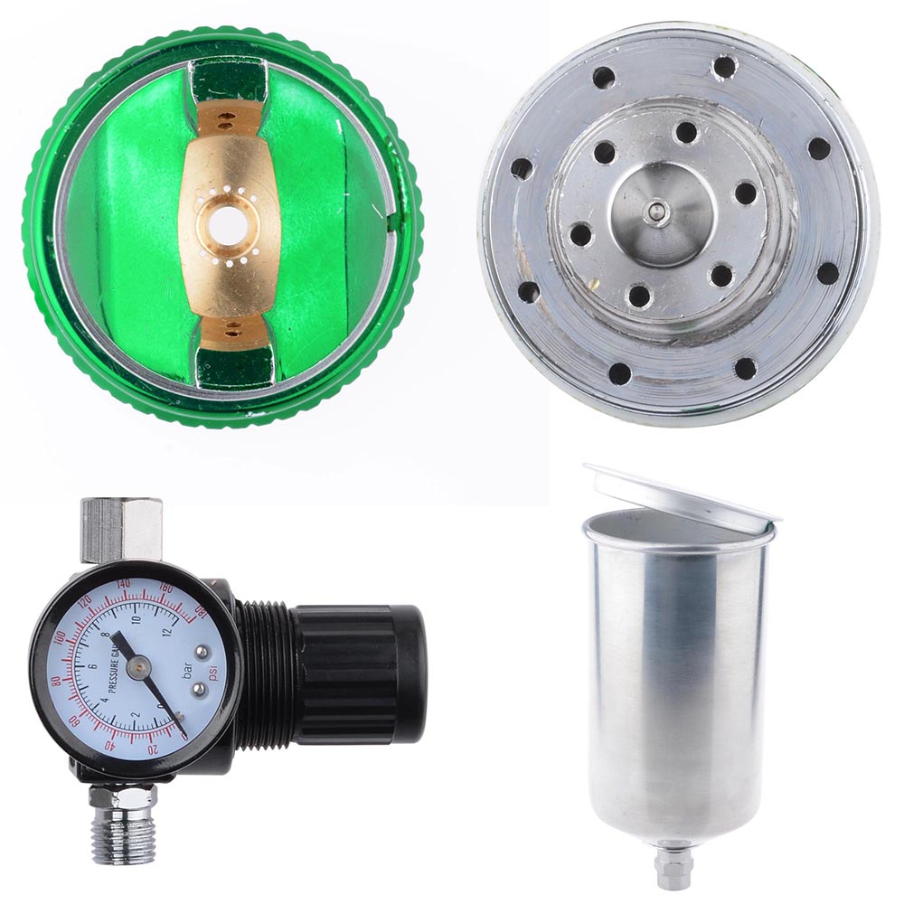 1.4/2.5mm Opt HVLP Spray Gun Auto Paint Gravity Feed Gauge Flake Primer Nozzle eBay