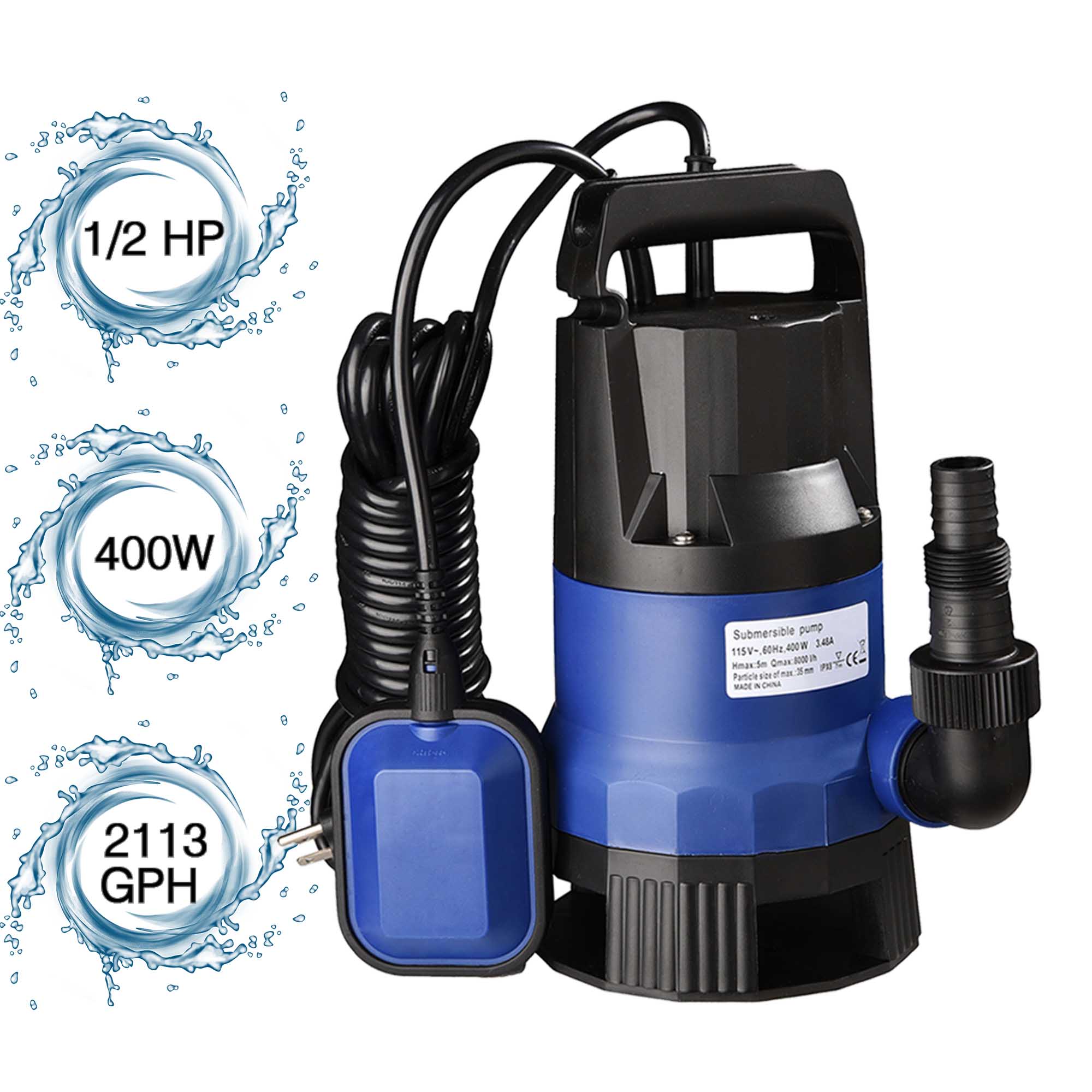 Tauchpumpe Schmutzwasserpumpe Hochwasser Teich Pool Ablauf Brunnen 400W/550W/750W - Bild 8 von 20