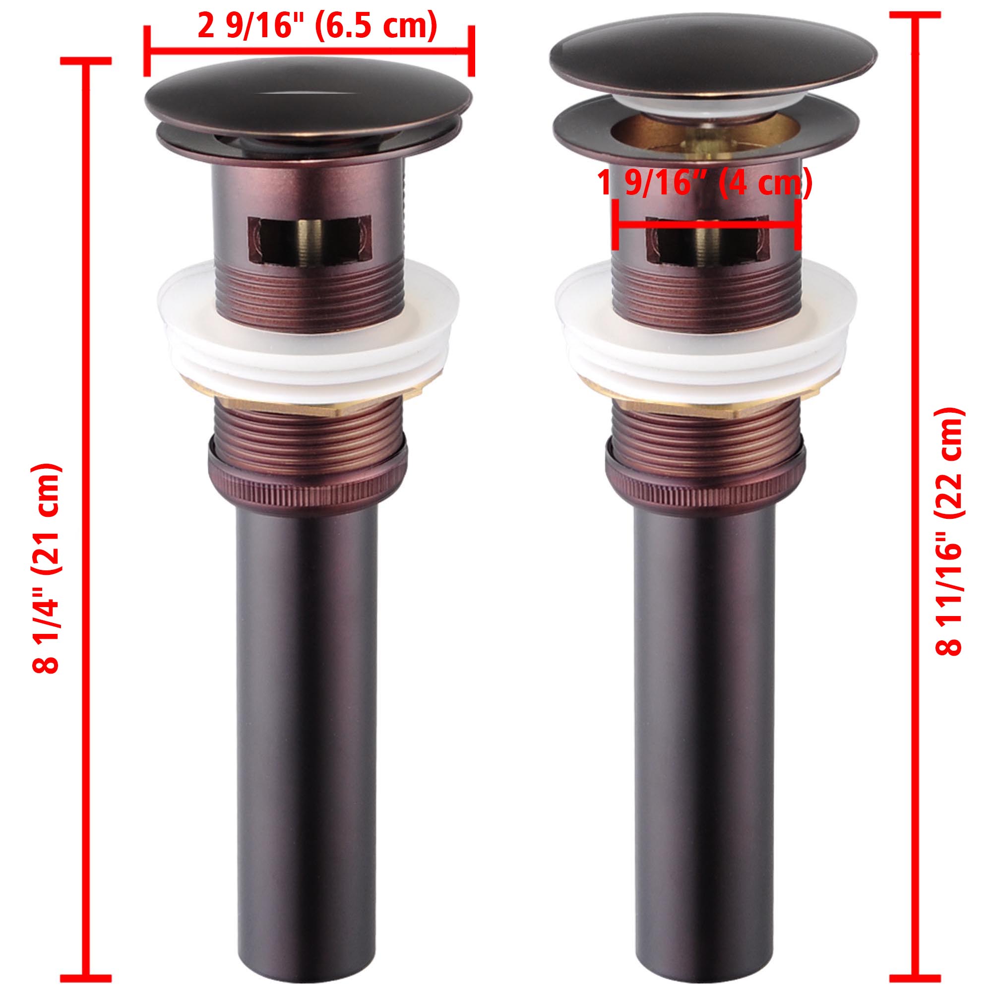 Aquaterior Bathroom Pop Up Drain Assembly for 42-61mm Vessel Sink Basin Hole - Picture 13 of 13