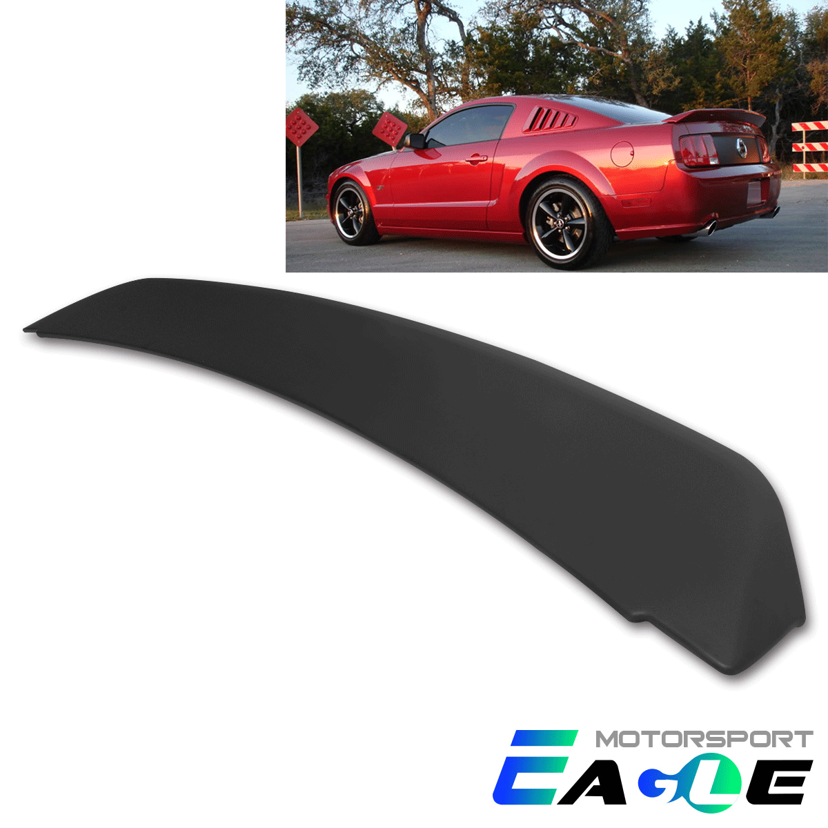 Black Ducktail Style Rear Trunk Spoiler Wing for 2005-2009 Ford Mustang GT500