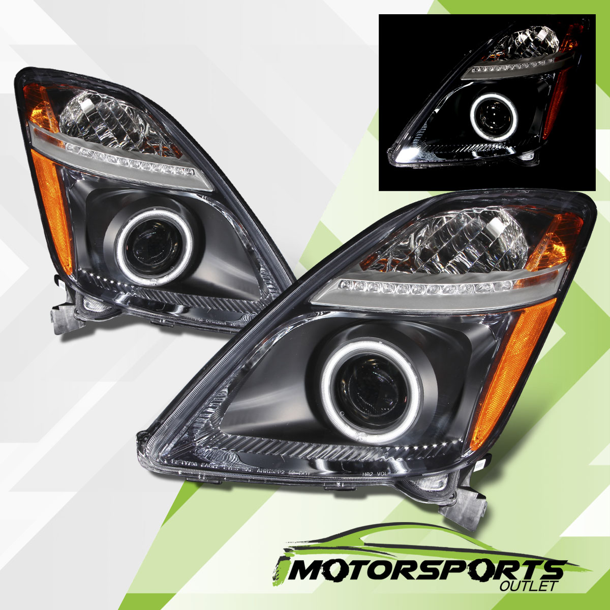 [CCFL Halo] 2006 2007 2008 2009 Toyota Prius LED Projector Black