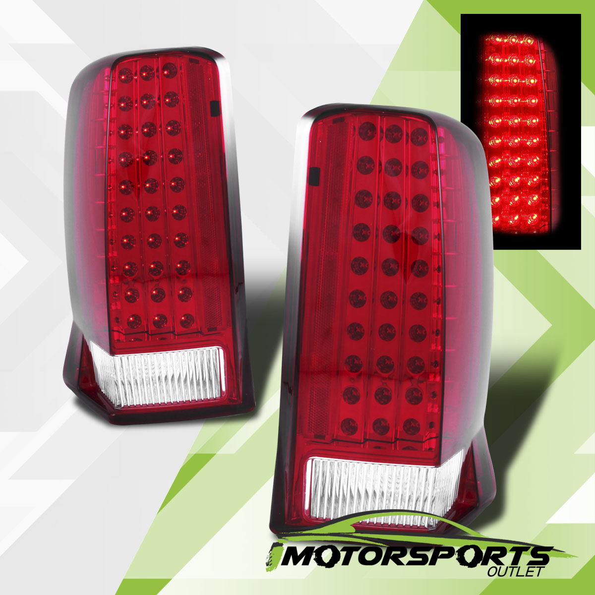 2002 2003 2004 2005 2006 Cadillac Escalade LED Brake Tail Lights Red