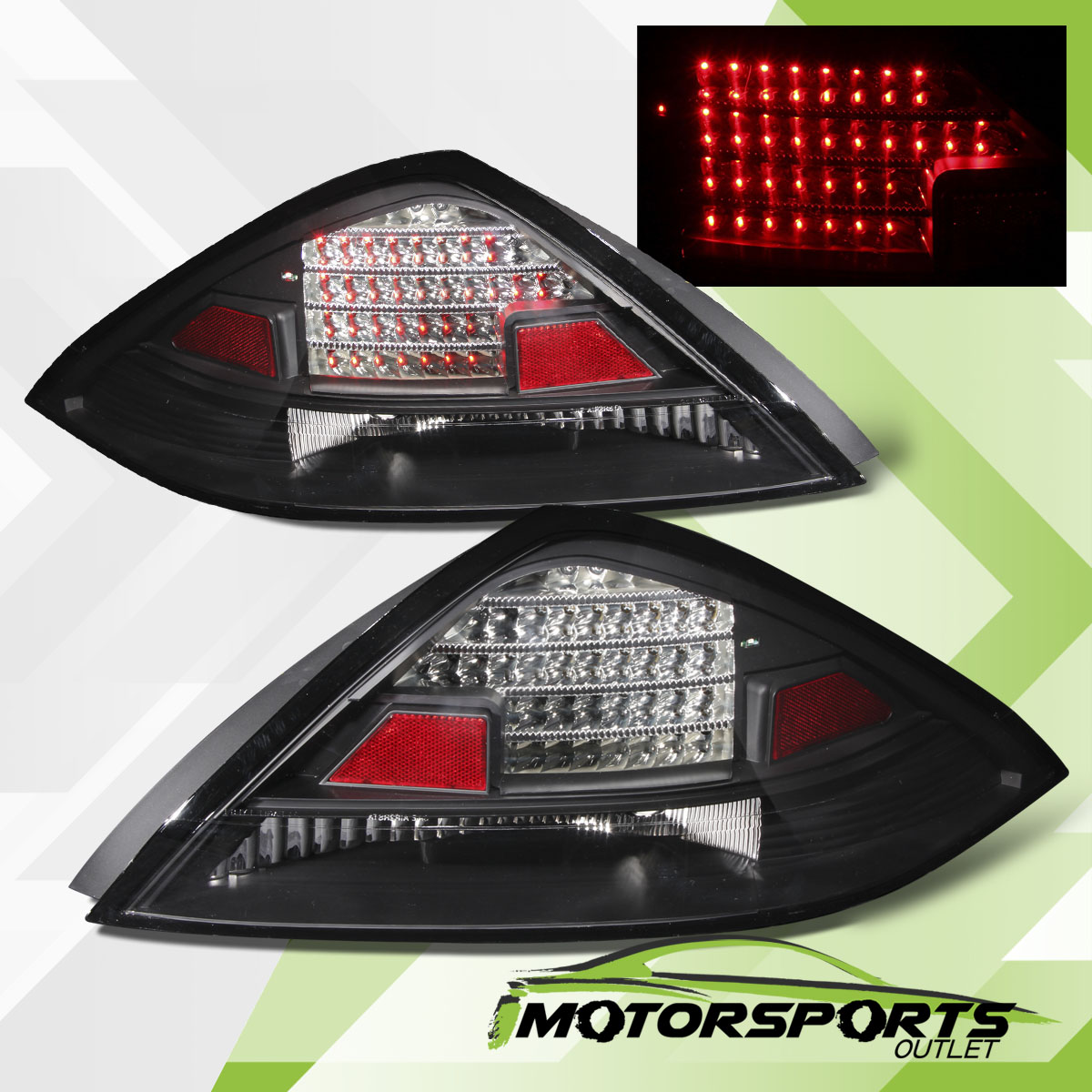 2003 2004 2005 Honda Accord LX/EX Coupe 2DR LED Black Brake Tail Lights