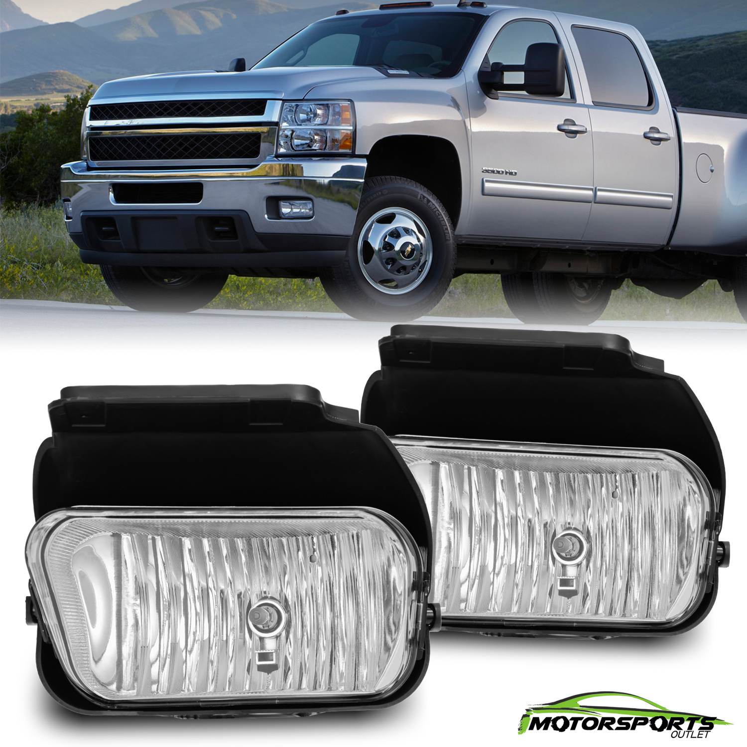 Fog Lights For Chevy Silverado 1500 2016-2018 - Smoked Lens Driving Lamps With Switch