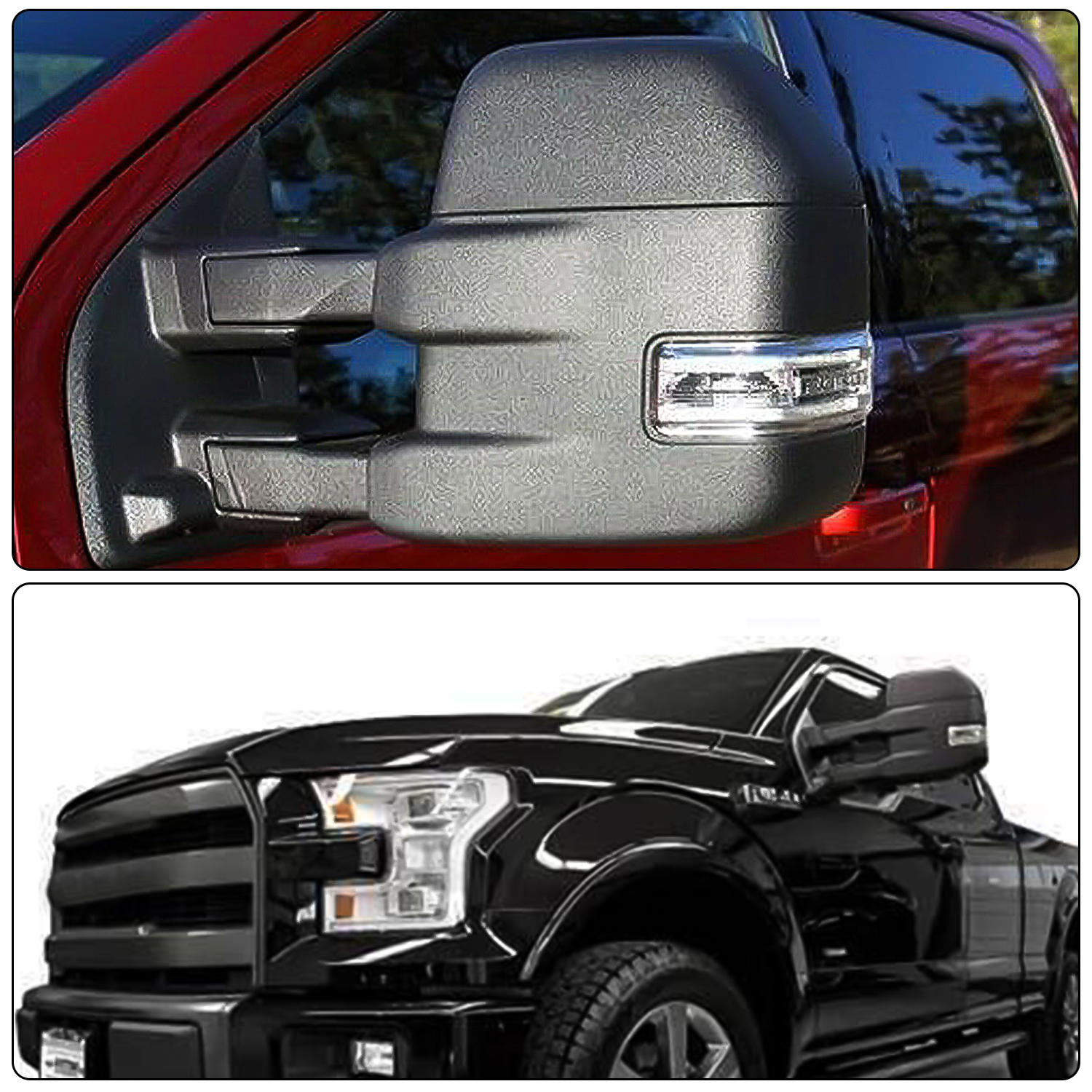 ITOPUP Driver Side Towing Mirror For 2015-2018 Ford F150 | Power Adjusted, Heated, Turn Signal, Black