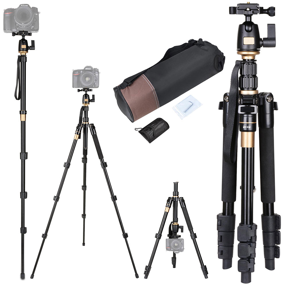 Adjustable Pro 60" Tripod Monopod w Ball Head Pocket DSLR Camera Travel