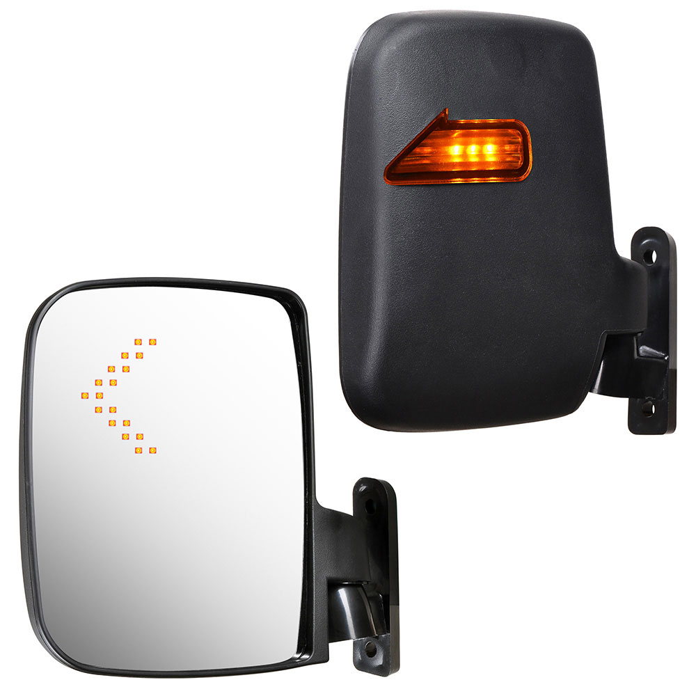 2pcs Golf Cart Side Mirrors Rear View Mirrors LED Fits Club Car