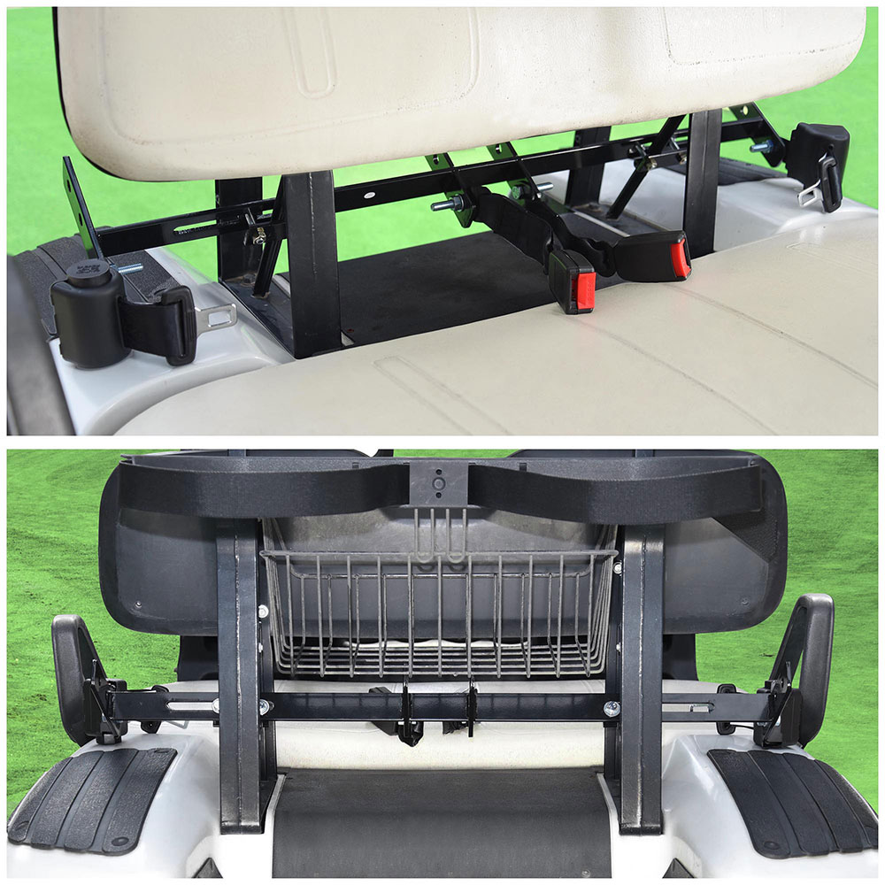 Universal Golf Cart Retractable 2 Seat Belt Kit w/ Mounting Bracket Set