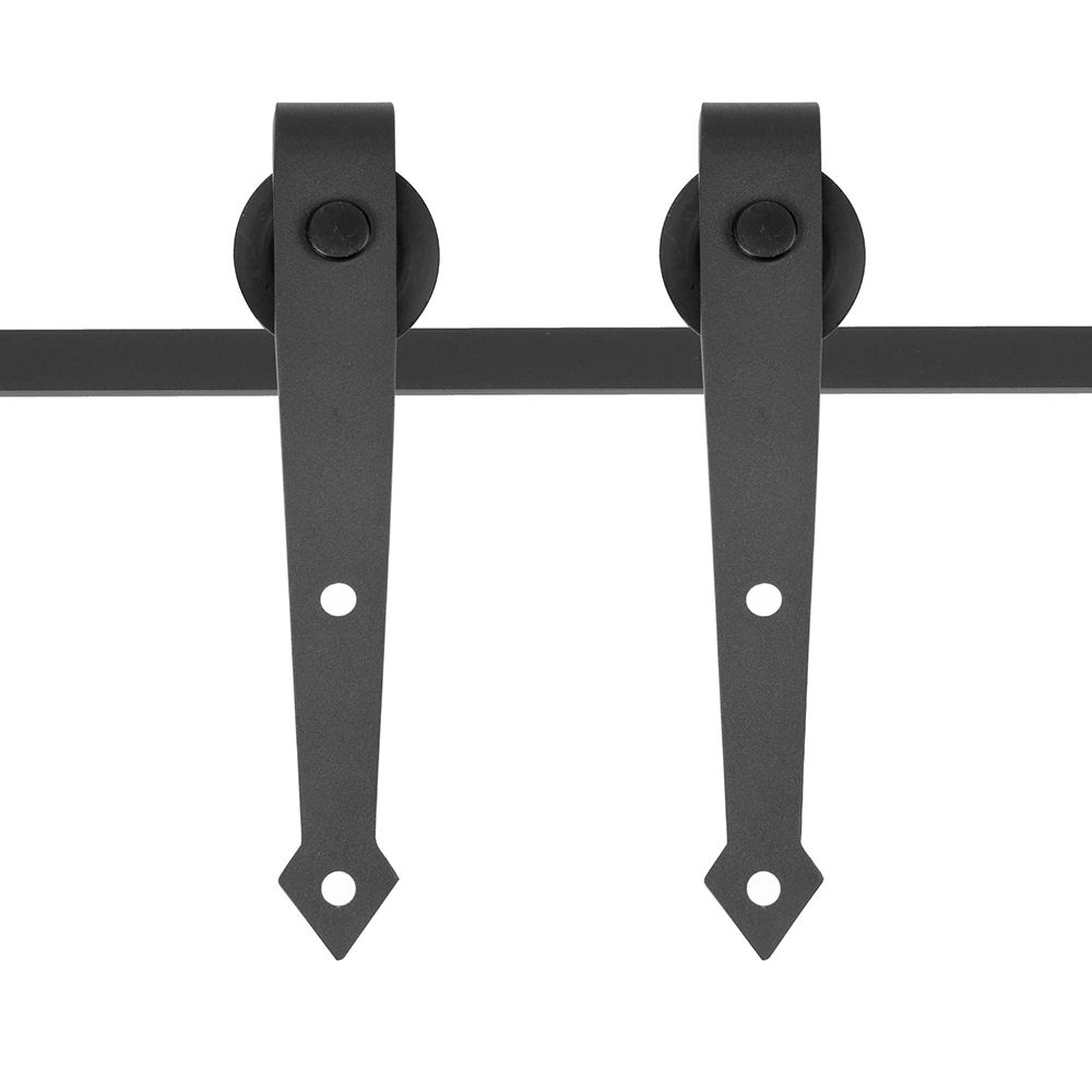 10ft 12ft Double Sliding Barn Wood Door Hardware Roller Track Carbon