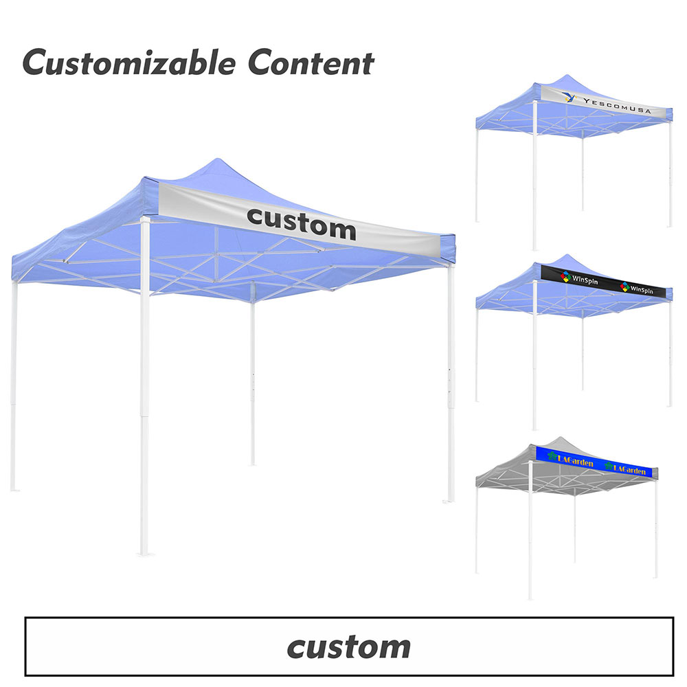 Custom Hanging Banner Pop Up Canopy Tent Foldable Sun Shade