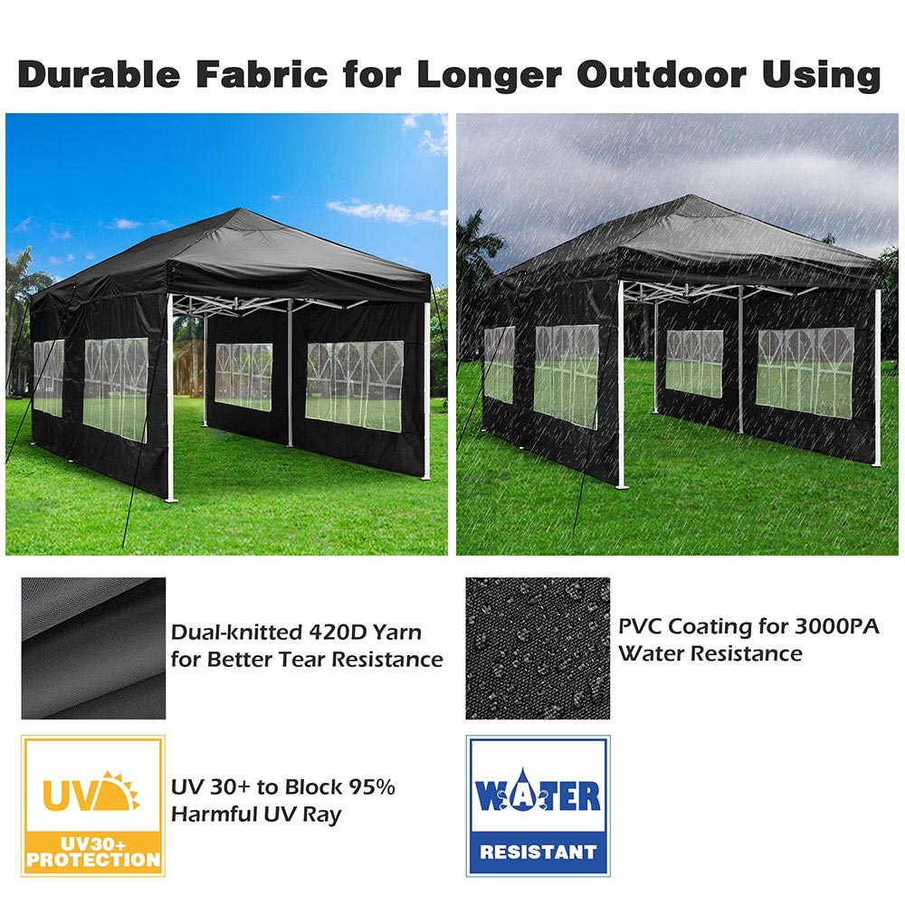 10x20 Pop Up Canopy Patio Outdoor Wedding Shelter Shade Tent Sidewall