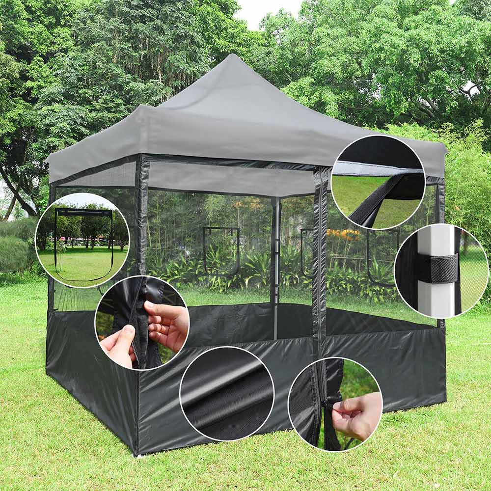 4pcs Pop Up Canopy Net Side Wall 10x10ft Tent Shelter Mosquito Mesh