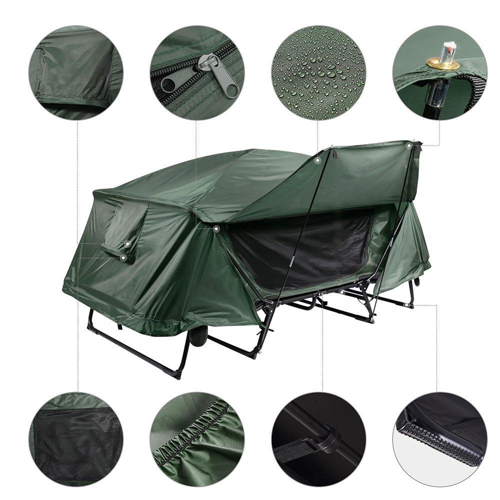Folding 1/2 Person Elevated Camping Tent Cot Waterproof Hiking Outdoor