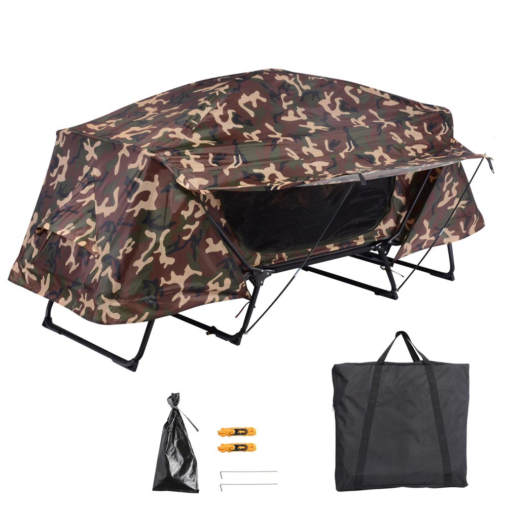 Folding 1/2 Person Elevated Camping Tent Cot Waterproof Hiking Outdoor