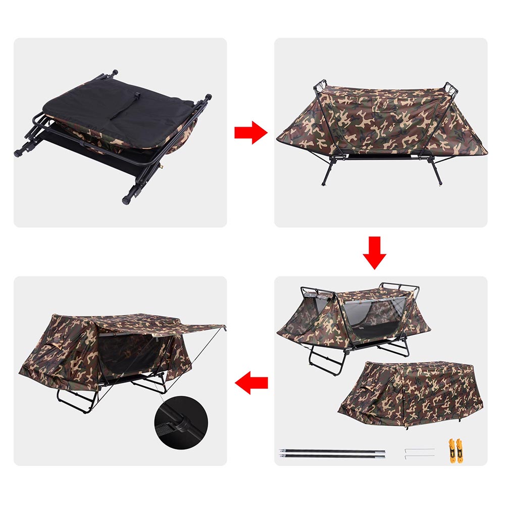 1 Person Folding Camping Tent Cot Outdoor Shelter Hiking Bed w/ Carry