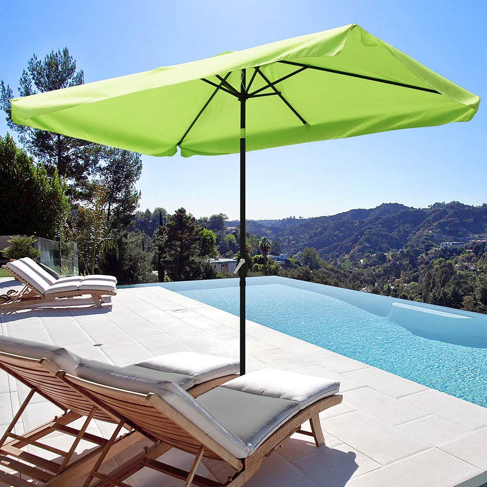 Metal Patio Umbrella 6 Ribs Sunshade Market Table Umbrella Tilt with
