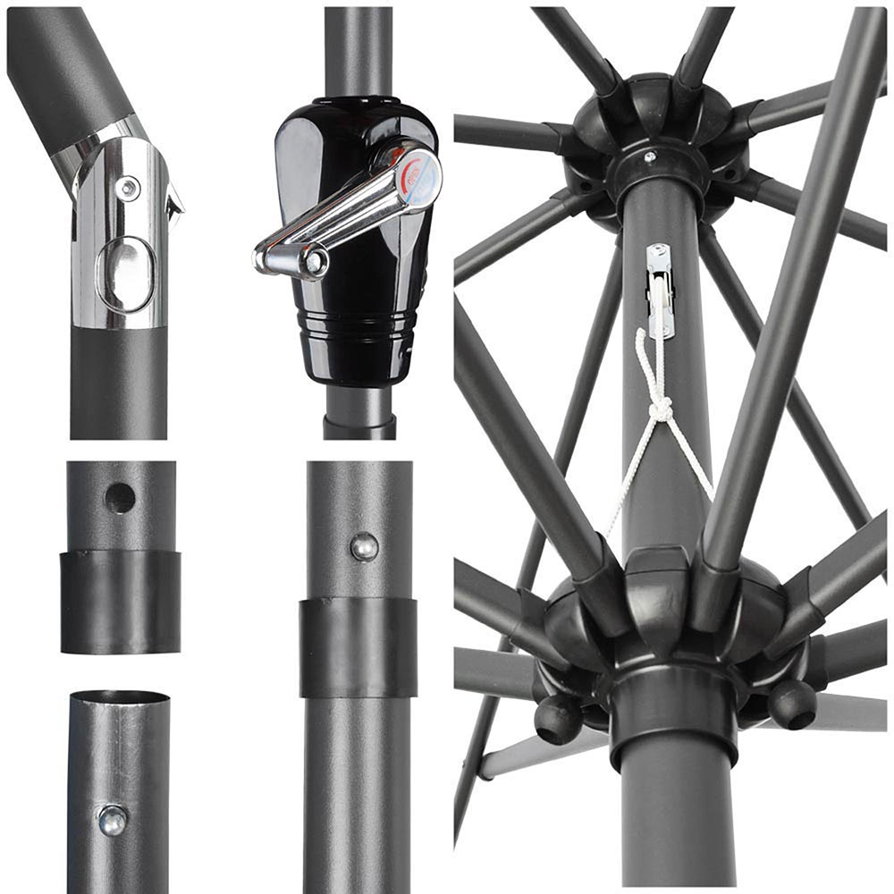 8ft 9ft Outdoor Patio Umbrella Aluminum Sun Shade Market Crank Tilt