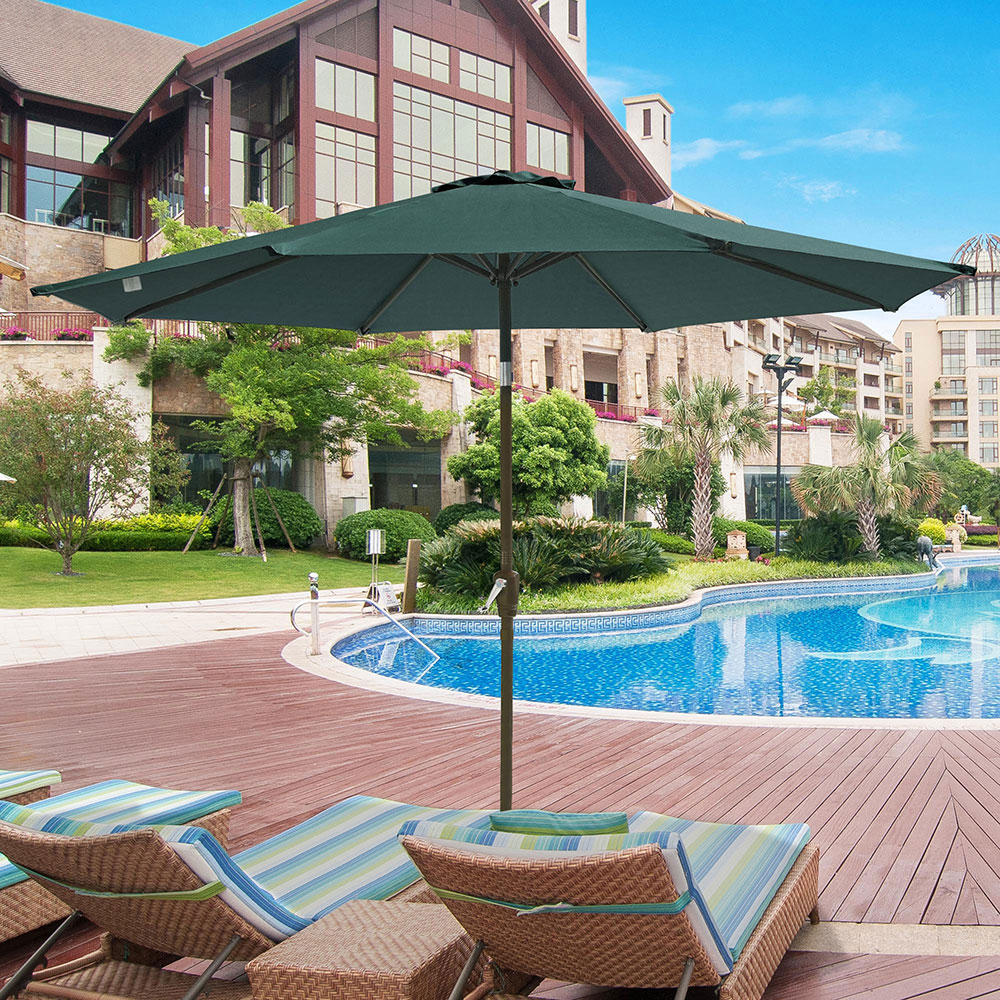 Upgraded 9' 10' UV50+ Olefin Tilt Patio Umbrella Yard Garden Parasol Market Deck - Picture 10 of 19