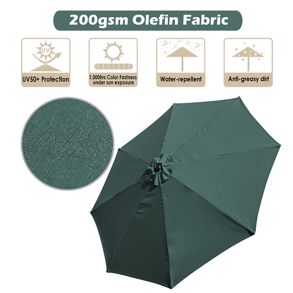 Upgraded 9' 10' UV50+ Olefin Tilt Patio Umbrella Yard Garden Parasol Market Deck - Picture 11 of 19
