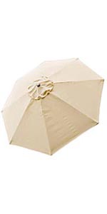 Outdoor Patio Umbrella Canopy Top Cover Replacement Beige Fit 8 8 Rib Umbrella 640671028936 Ebay