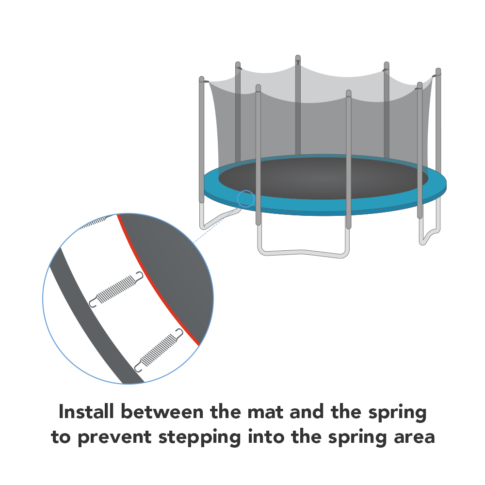 Replacement Safety Net For 15ft Trampoline - Fits 6 Pole Top Ring Systems, Heavy Duty Enclosure Net