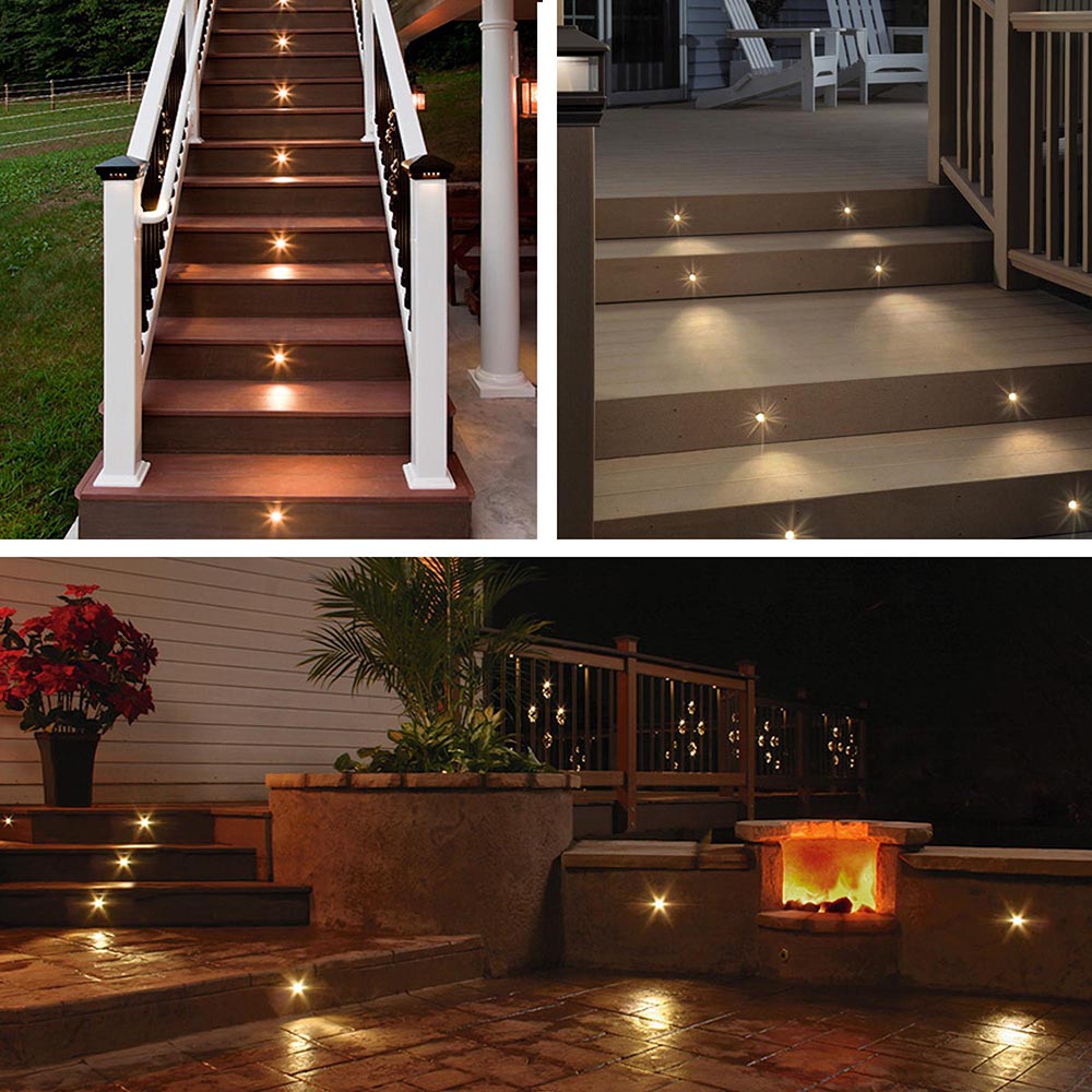 thumbnail image 2 of SEWACC 4-Pack Solar Stair Lights - Outdoor LED Pathway Lamps With Warm Glow 2 of 11