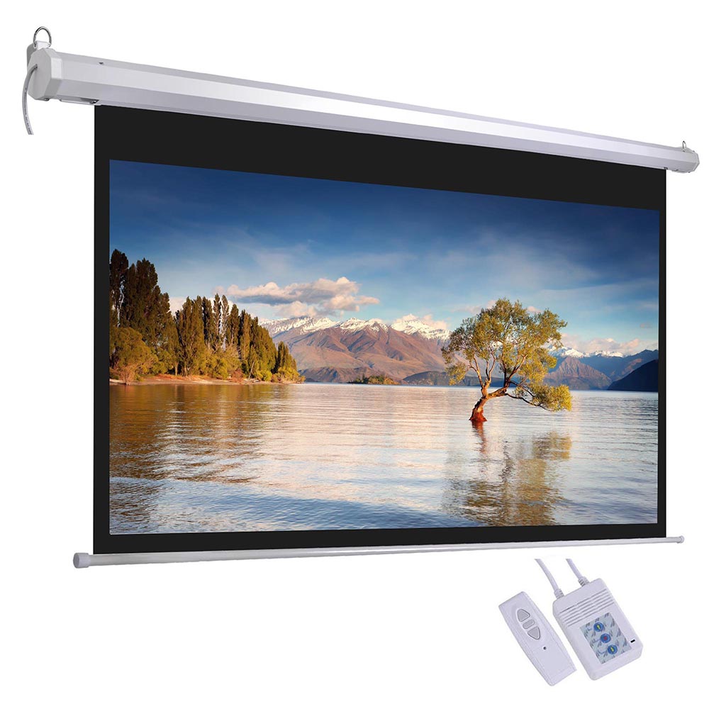 92" 169 Electric Motorized Projector Screen w/ Remote Control Movie Projection eBay