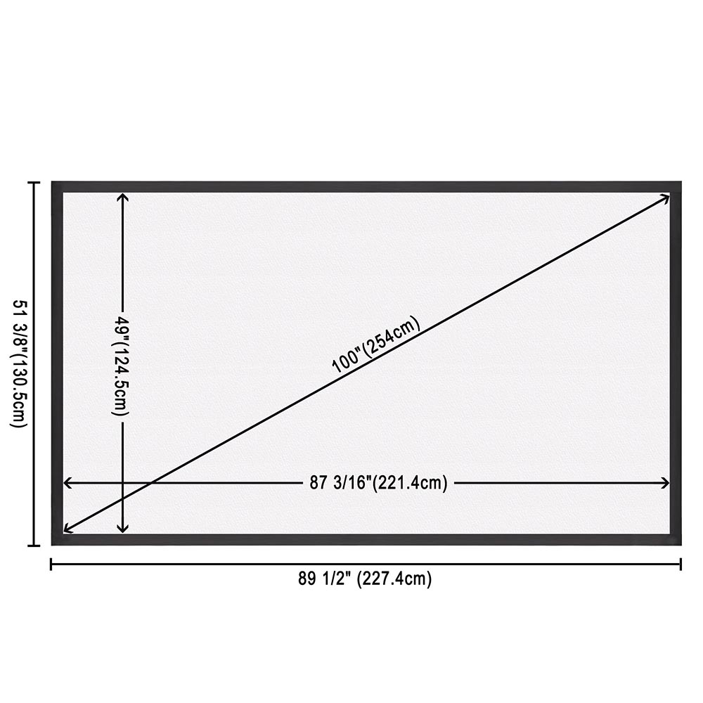 Instahibit® 169 Projector Screen Matte White Fabric Home HD Projection