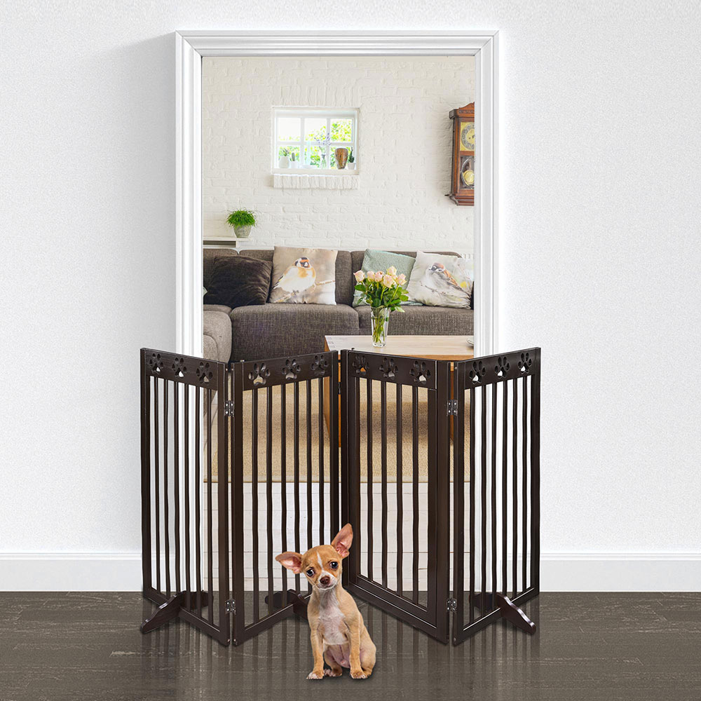 Dog Gate Pet Fence Playpen Folding Wood Barrier Free Standing Indoor 24 dog-gate-pet-fence-playpen-folding-wood-barrier-free-standing-indoor-24