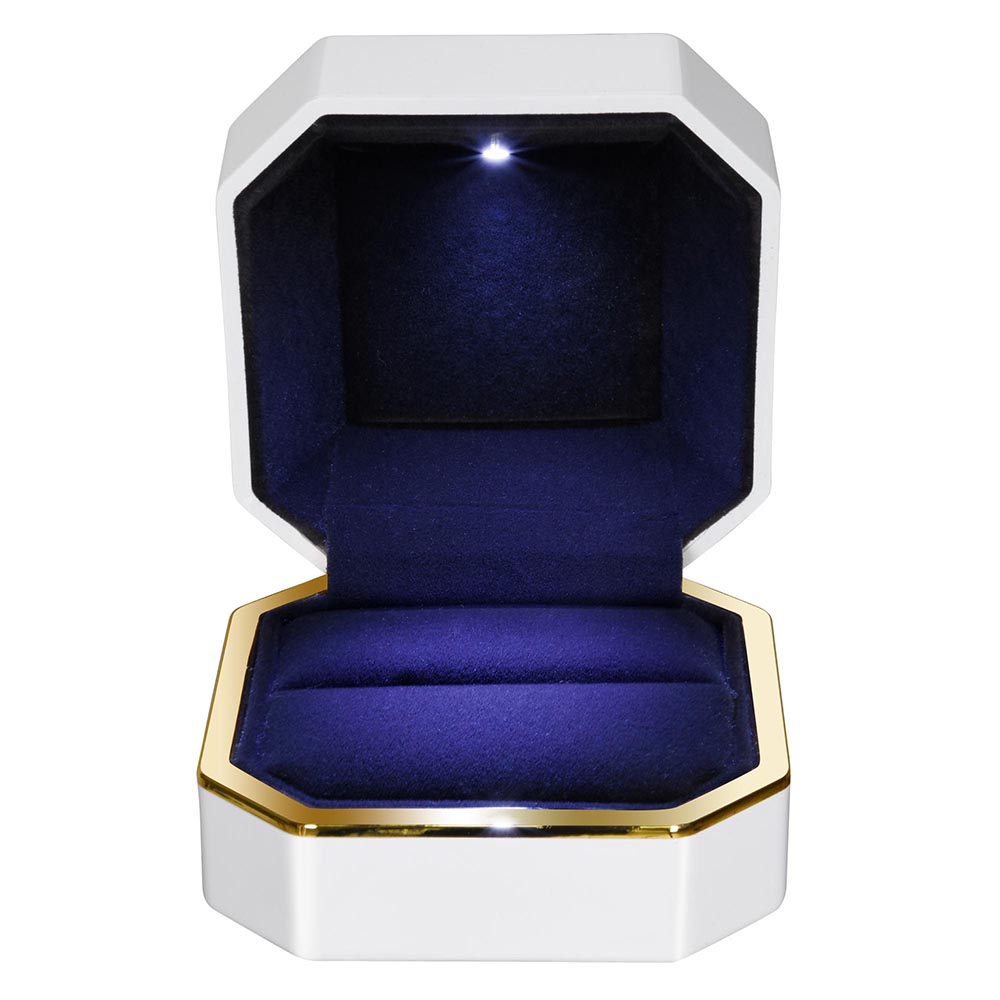 Deluxe LED Lighted Ring Box Velvet Jewelry Gift Wedding Proposal