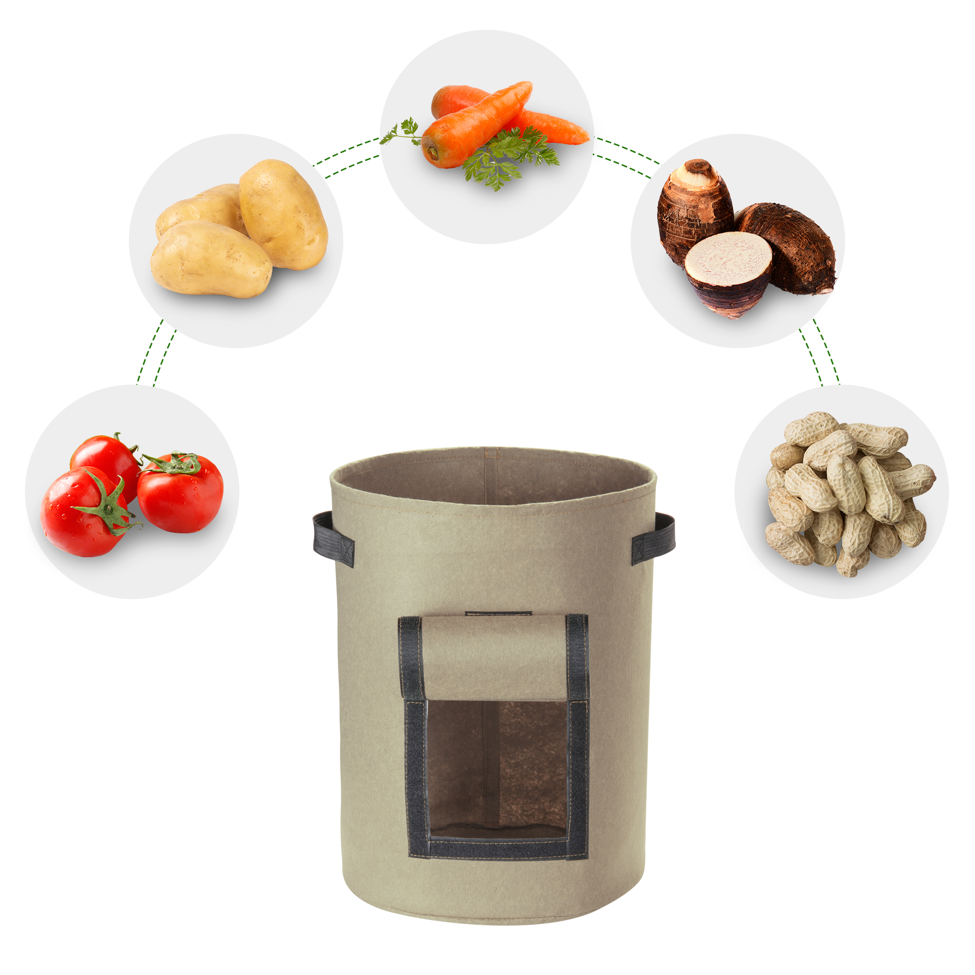 2pc Grow Bags Fabric Pots Root Pouch with Handles Planting Container 5