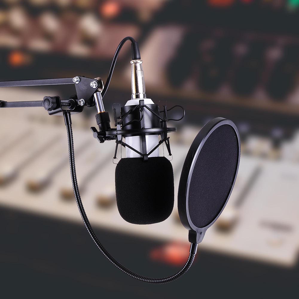 Condenser Microphone Shock Mount Arm Stand Pop Filter For Recording