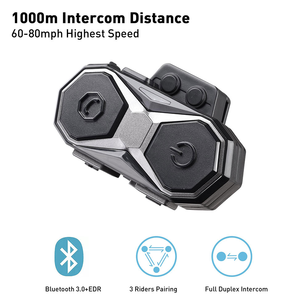 3 Riders 1000m Motorcycle Intercom Bluetooth Headset Helmet Communication System 3 Riders 1000m Motorcycle Intercom Bluetooth Headset Helmet Communication System