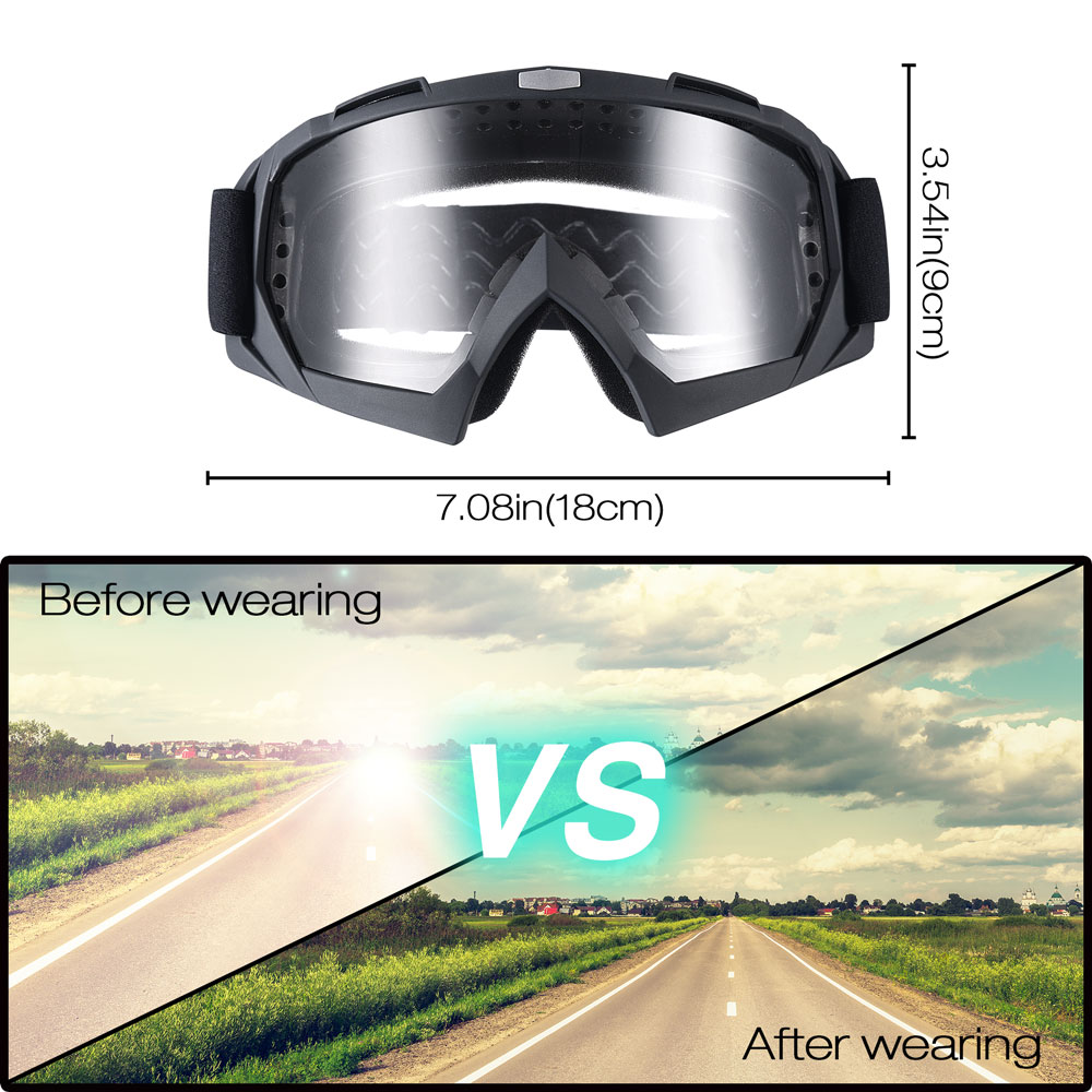 Gafas para motocicleta ATV moto cross montar gafas flexibles lente UV 400 - Imagen 10 de 30