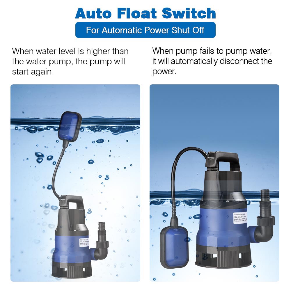 Tauchpumpe Schmutzwasserpumpe Hochwasser Teich Pool Ablauf Brunnen 400W/550W/750W - Bild 20 von 20