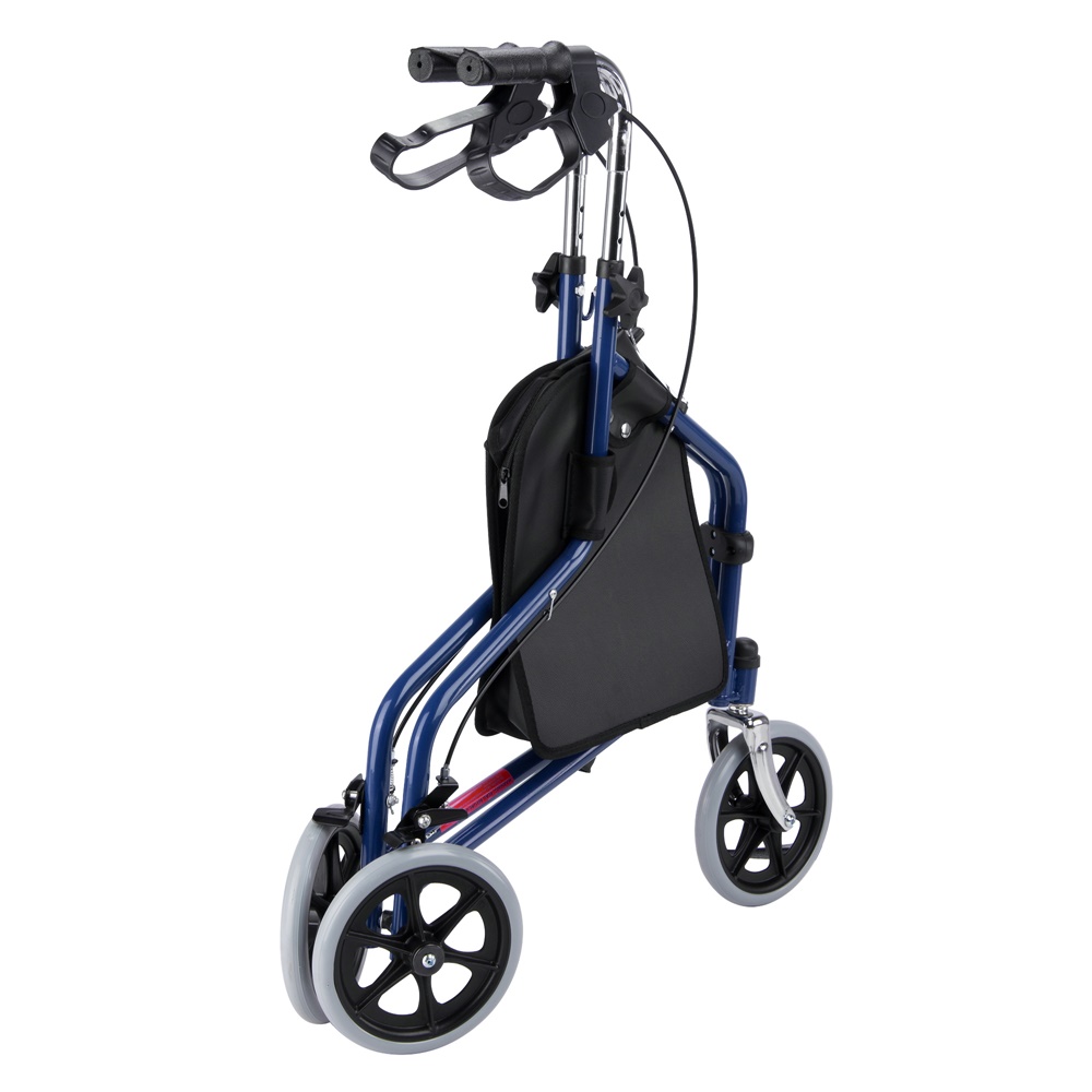 Safety Folding 3 Wheel Rollator Aluminium Height Adjustable Walker