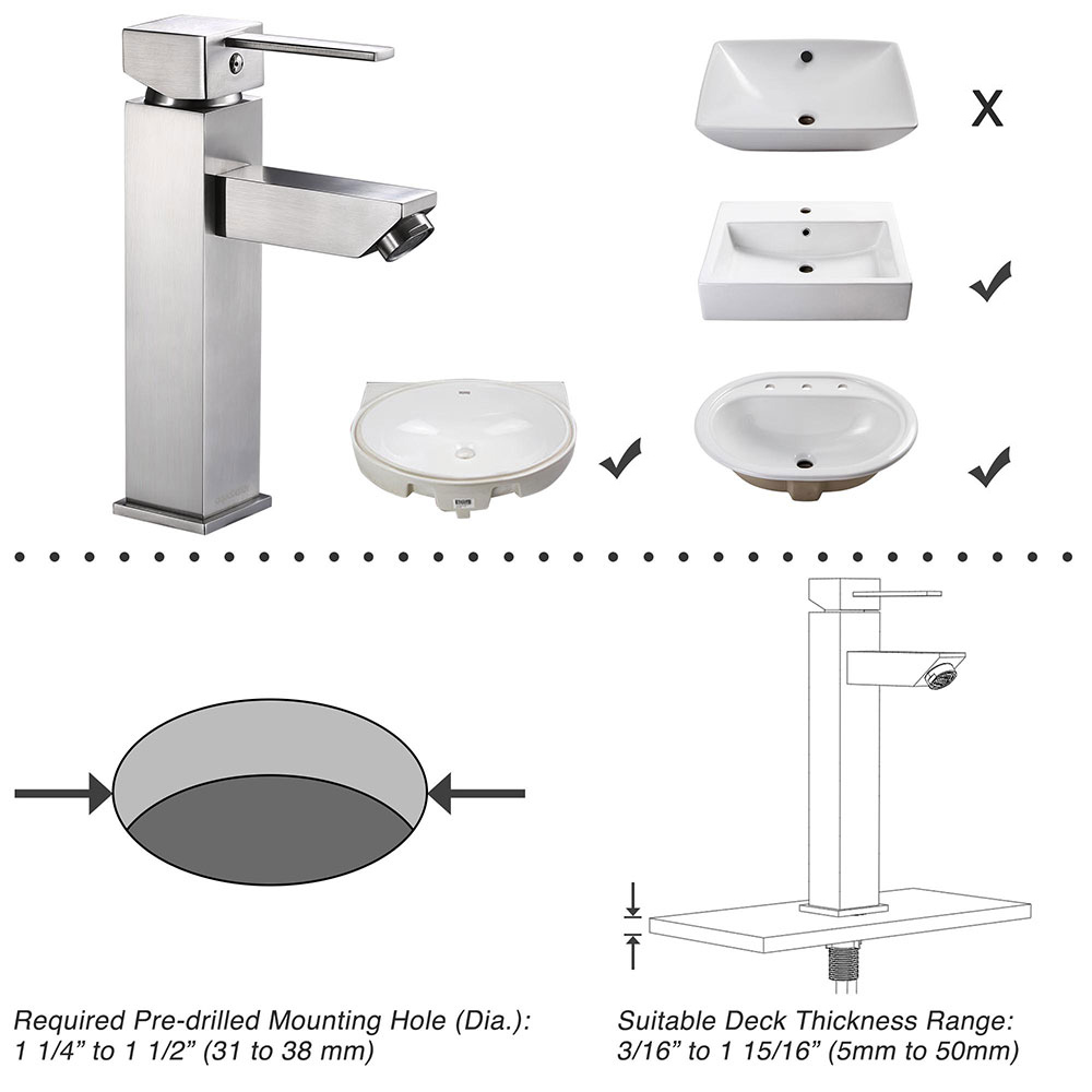 Kitchen /Bathroom 1 Handle Brass Black Basin Sink Vanity Lavatory Mixer Faucet T Kitchen /Bathroom 1 Handle Brass Black Basin Sink Vanity Lavatory Mixer Faucet T