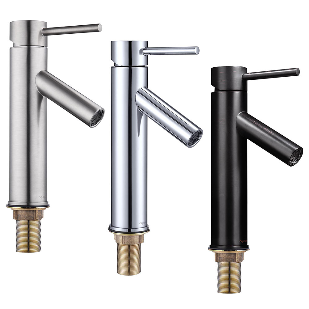 Bathroom Basin Faucet Stainless Steel Kitchen Sink Single Cold Water Tap Hole Ro