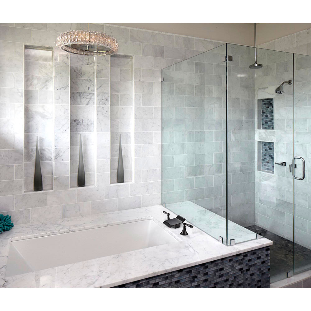 3 Holes Widespread Bathroom Sink Roman Tub Waterfall Faucet Home Hotel Bar Tap - Bild 11 von 11