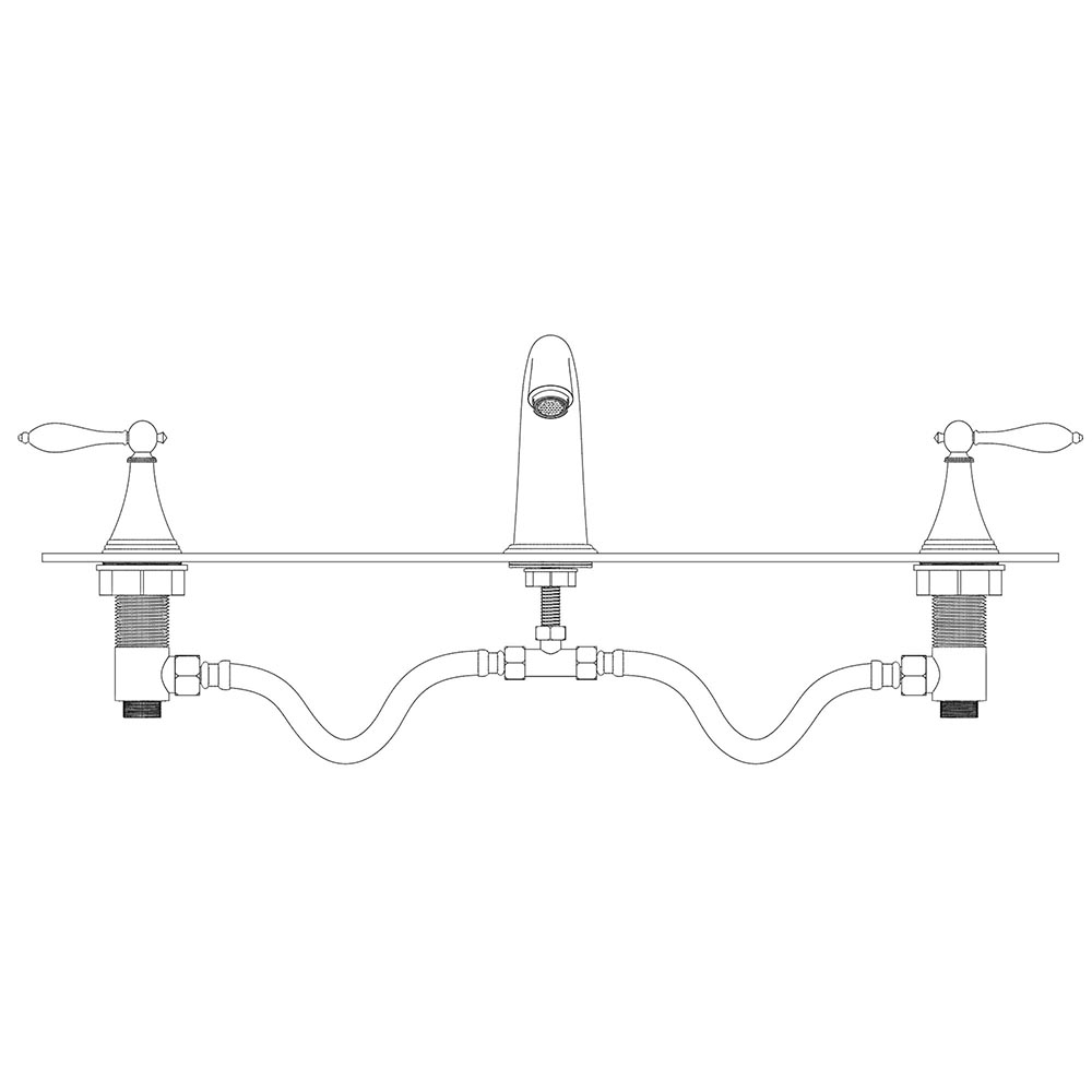 Bathroom Sink Faucet 3-Hole Widespread 2-Handle Brass Lavatory Basin Sink Faucet