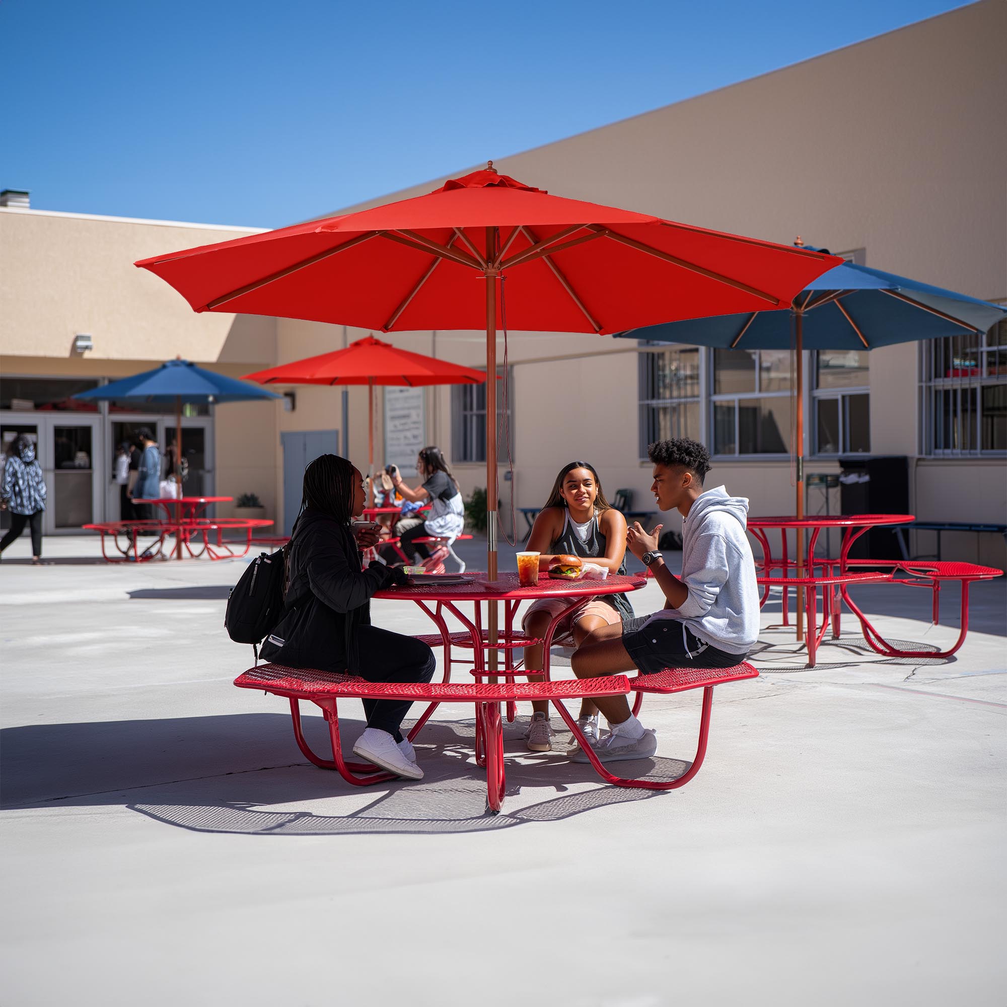 9' Ft 8 Ribs Patio Wood Umbrella Wooden Pole Outdoor Sunshade Market Garden Yard - Picture 37 of 55