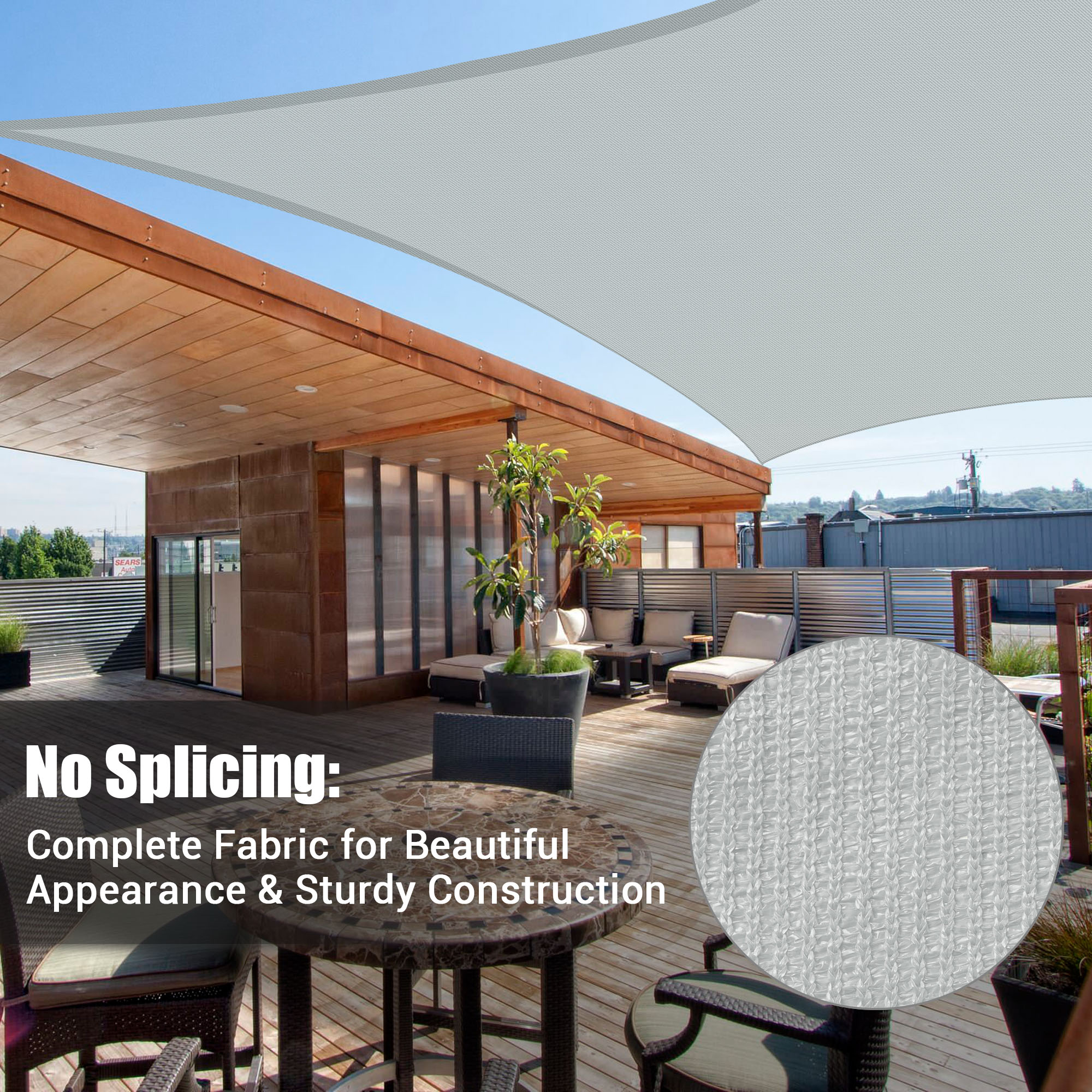 Sun Shade Sail Outdoor Top Canopy Patio 11' 16.5' Triangle 18' Square